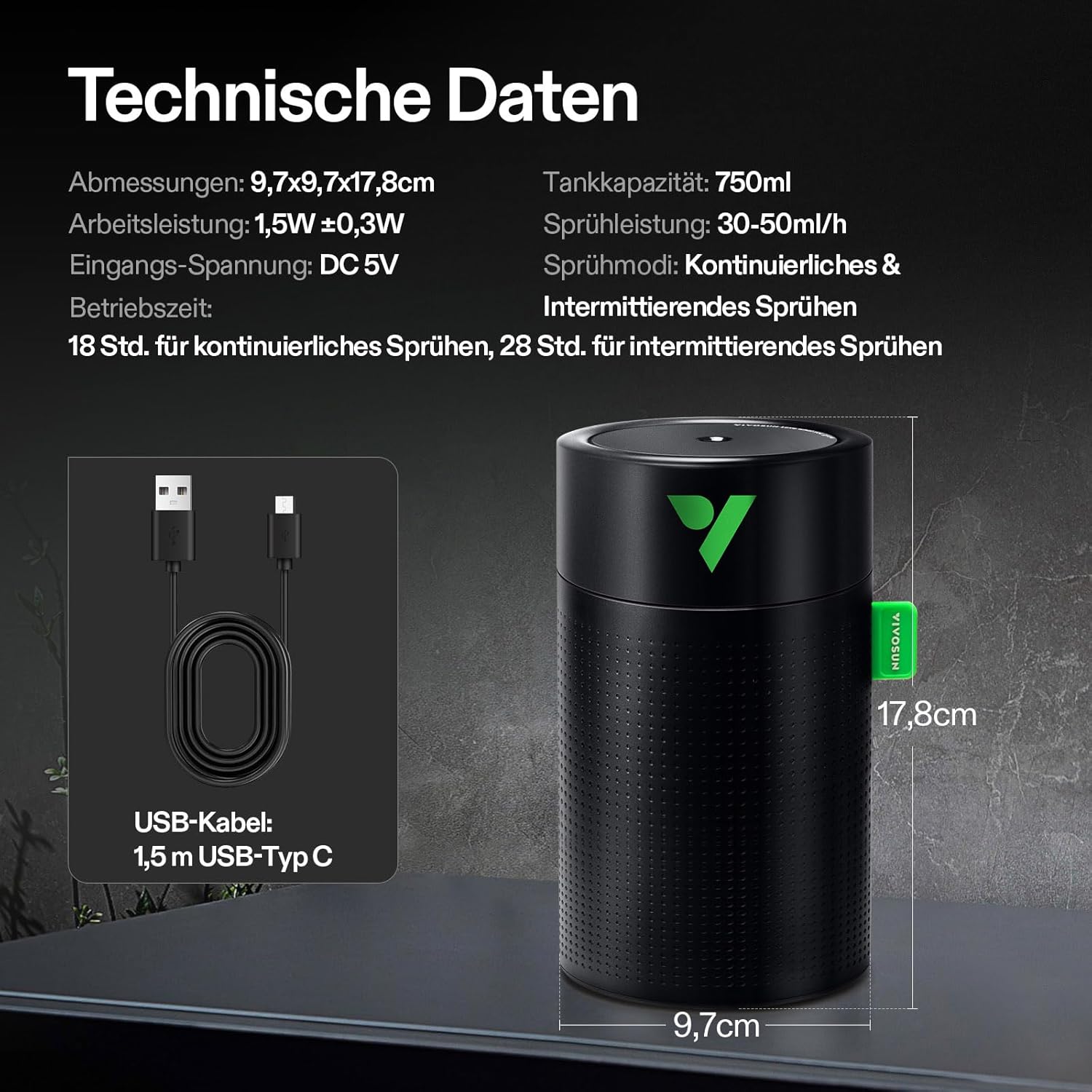 VIVOSUN AeroStream U075 USB-Luftbefeuchter