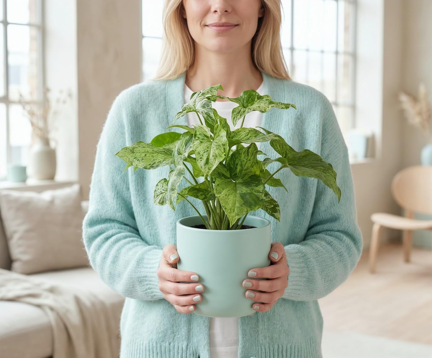 Syngonium Mottled - Panaschierte Kletterpflanze mit variabler Weiß-Grün Musterung