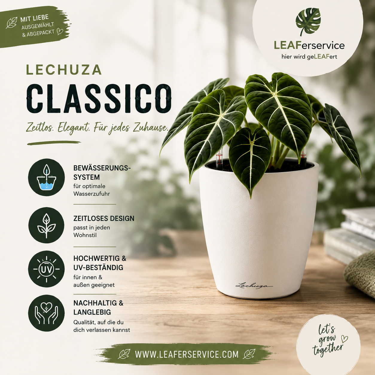 LECHUZA Classico Color Pflanzgefäß