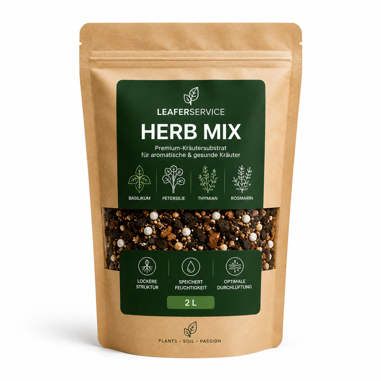 Herb Mix – Premium Kräutersubstrat | Torffrei | Handgemischt | Für Basilikum, Petersilie & Küchenkräuter