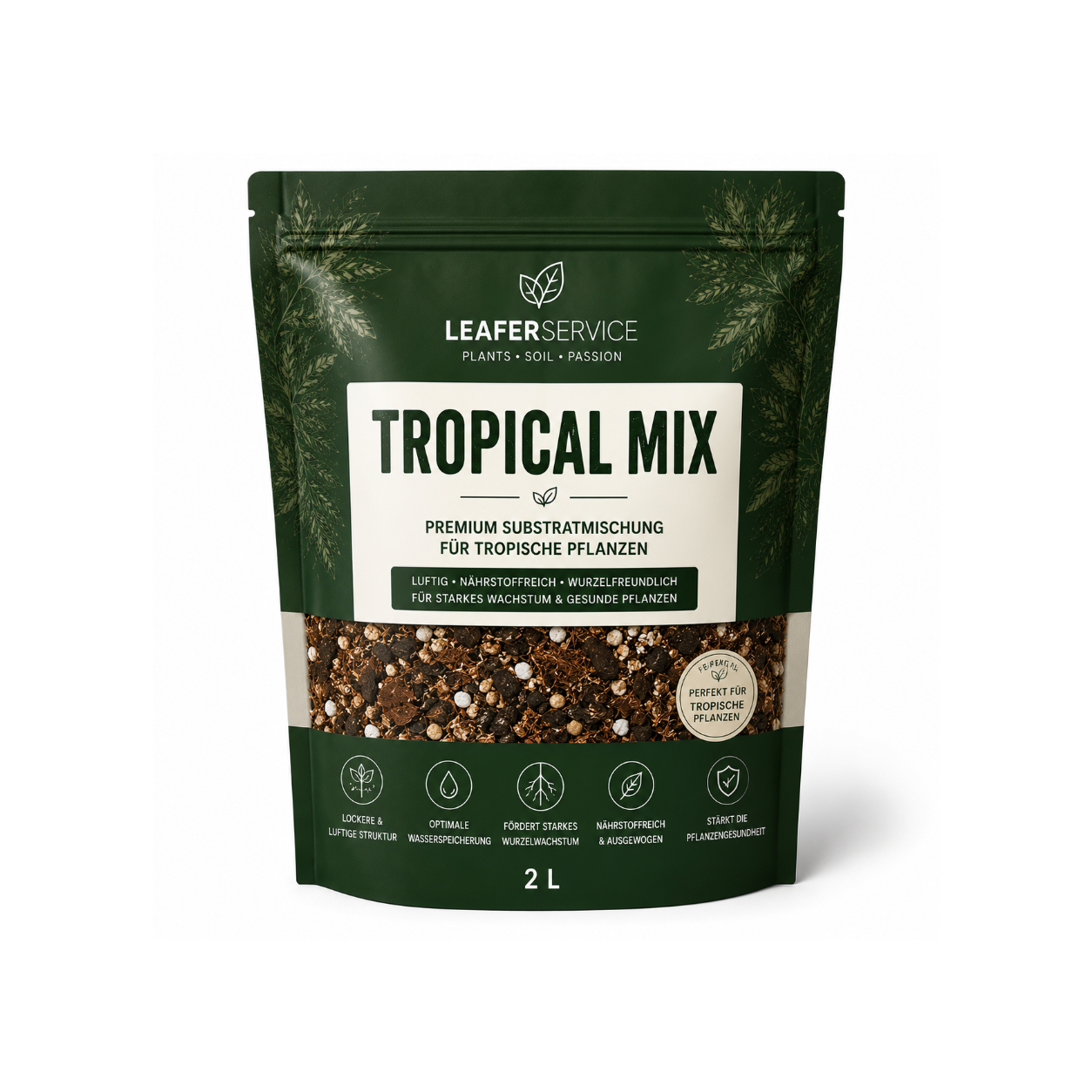 Tropical Mix - Premium Pflanzen Substrat für tropische Zimmerpflanzen mit starken Wurzeln | Für Alocasien, Monsteras & Philodendren
